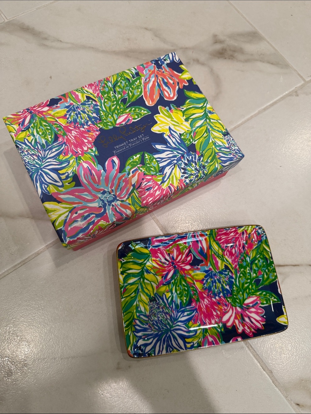 Lilly Pulitzer Floral Trinket Tray - Traveler’s Palm